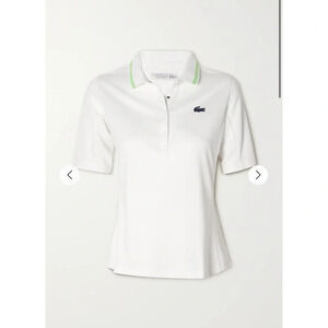 NWT Lacoste Sport Piqué Polo Shirt White Size 4 $110 Net-A-Porter